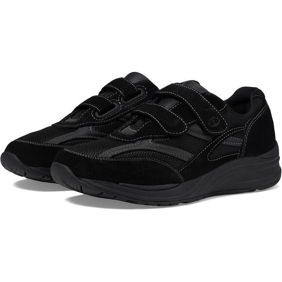 SAS Mens JV Mesh Walking Sneakers US 12.5 M Black Leather Hook Loop Athletic NIB - Picture 1 of 12